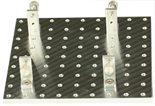 EM-Tec Versa-Plate H81 SEM sample holder 106x106mm with 81 M4 threaded holes and 4 x S25 brackets, Ø14 mm JEOL stub